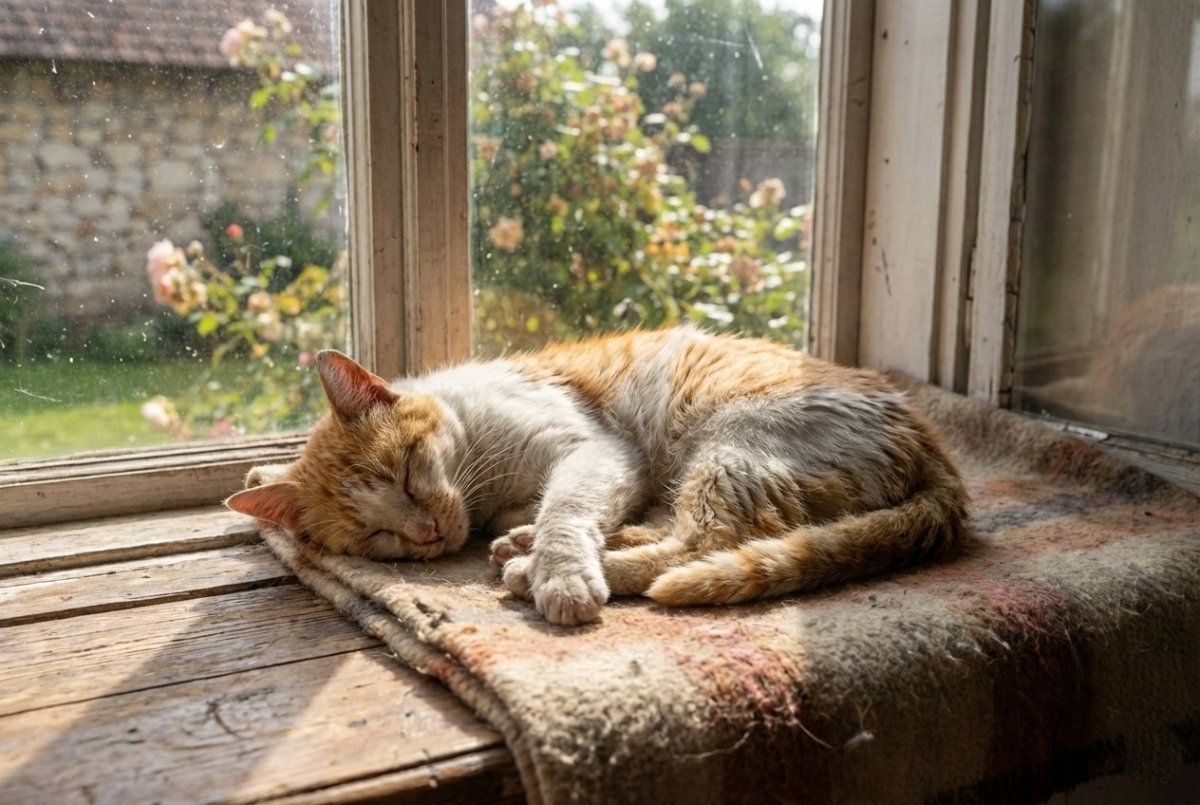 öreg macska utolsó napjaiban már csak fekszik